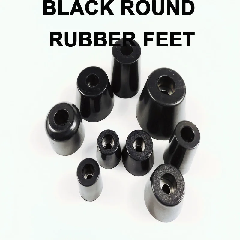 Diameter 28mm to 50mm Large Rubber Foot Pad Black Round Rubber Feet with Gasket Machine Instrument Non-slip Cabinet Feet