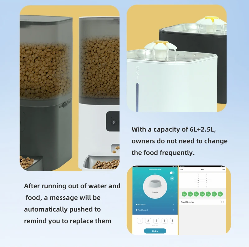 Smart Automatic Pet Feeder And Water Fountain With Wifi App Control_voghion.com