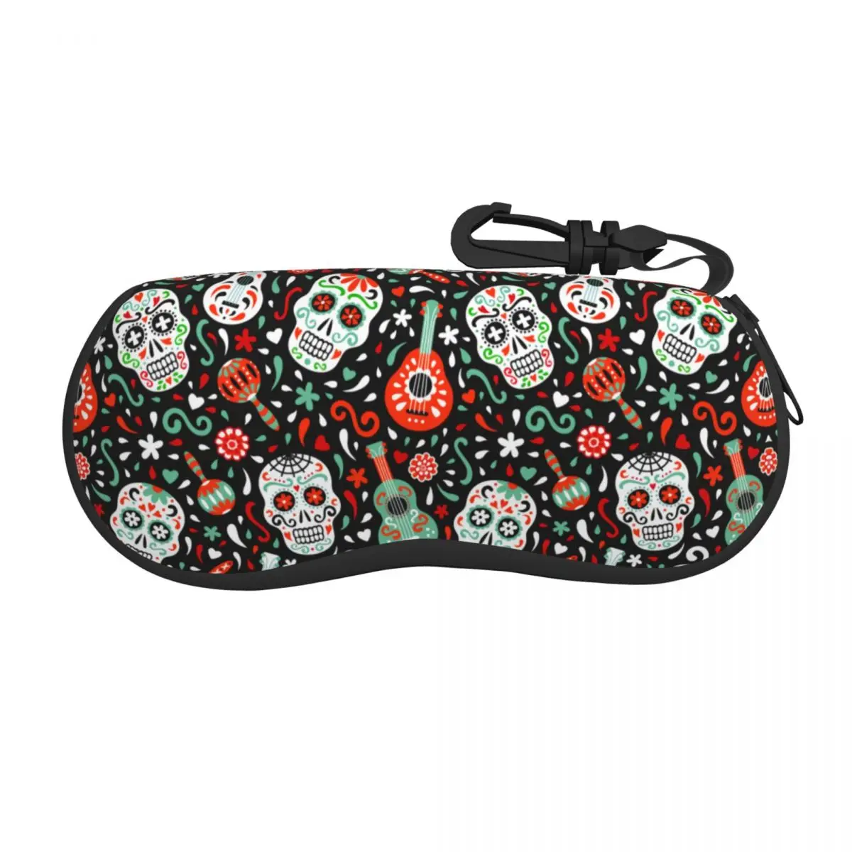 

Day Of The Dead Sugar Skull Shell Eyeglasses Protector Cases Cute Sunglass Case Mexican Skeleton Gothic Glasses Bag