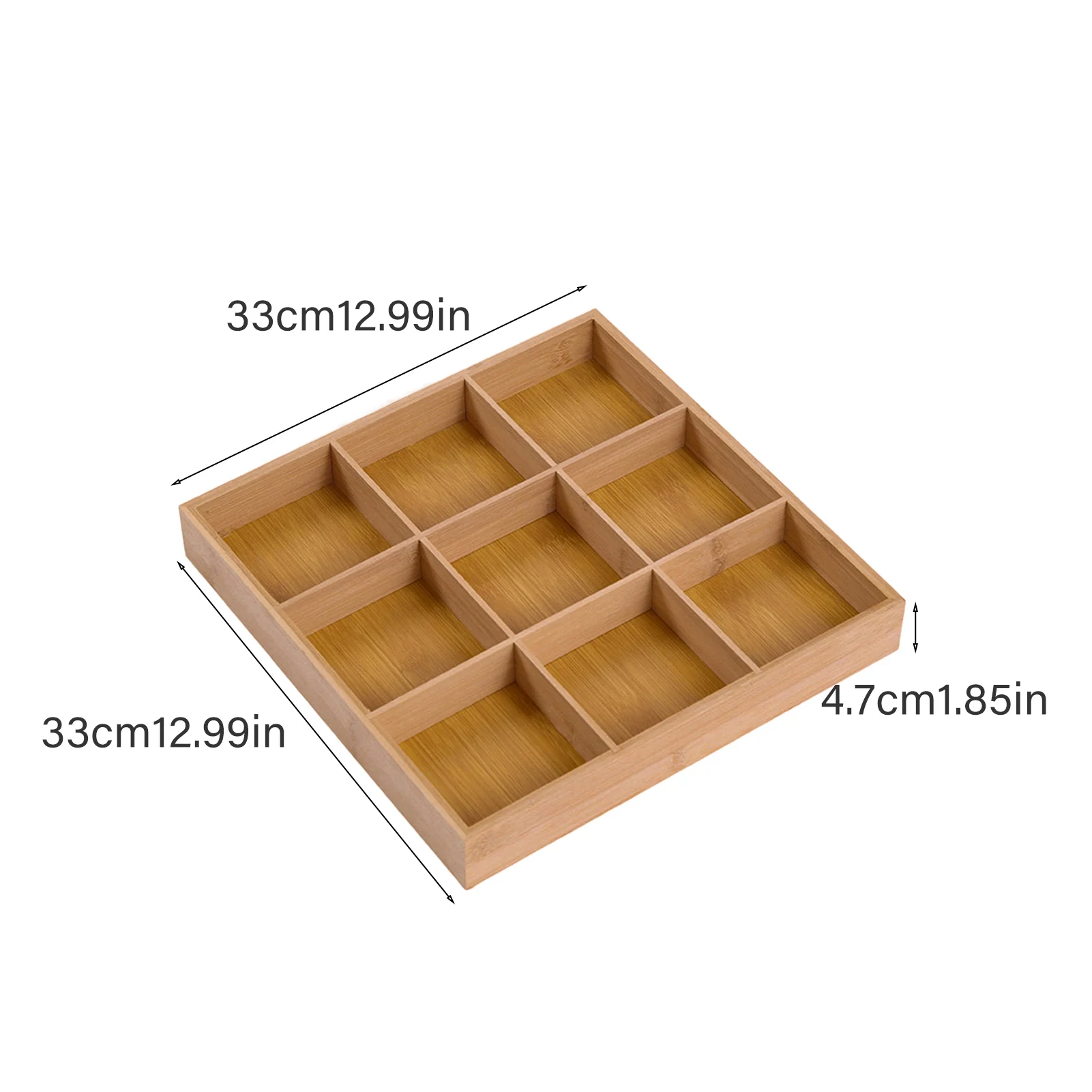 Multi Grid Divided Wooden Tray Safe Material Dried Fruit Food Storage Container Suitable for Family Dinner Home Warming