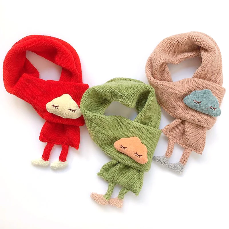 Korean Cute Cartoon Clouds Children's Scarf Winter Neck Guards Knit Thick Warm