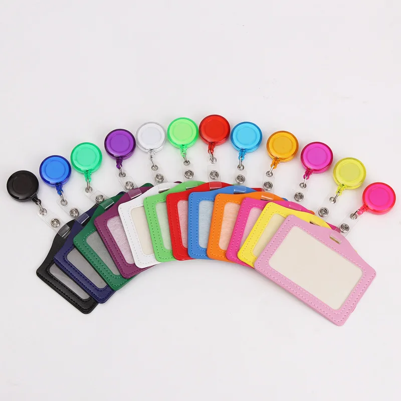 Candy Colors Horizontal vertical Nurse Id Badge Holder with Retractable Badge Reels Badge Clip Name Badge Office School Supplies