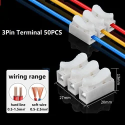 Effortless Spring Clamp Wire Connectors - No Soldering Needed - 20Pcs (3Pin)
