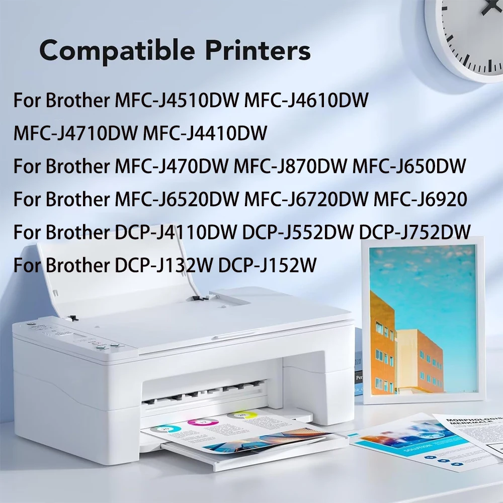 Cartouches Compatibles Brother MFC DCP LC121/LC123 J4510DW - Multicolores - Jet D'encre