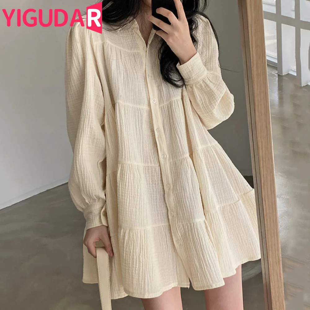 

korean fashion chic maternity dresses photoshoot Pregnant Women Pregnancy Wear puff sleeve Loose Dress vestidos de fotografia