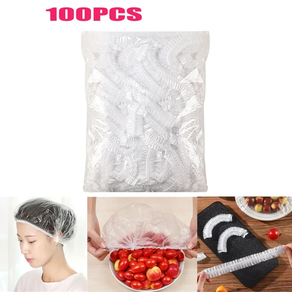100 Pcs / Bag Hotel and guesthouse disposable shower cap batch white transparent waterproof and dustproof hair cap 2