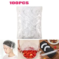 100 Pcs / Bag Hotel and guesthouse disposable shower cap batch white transparent waterproof and dustproof hair cap 2