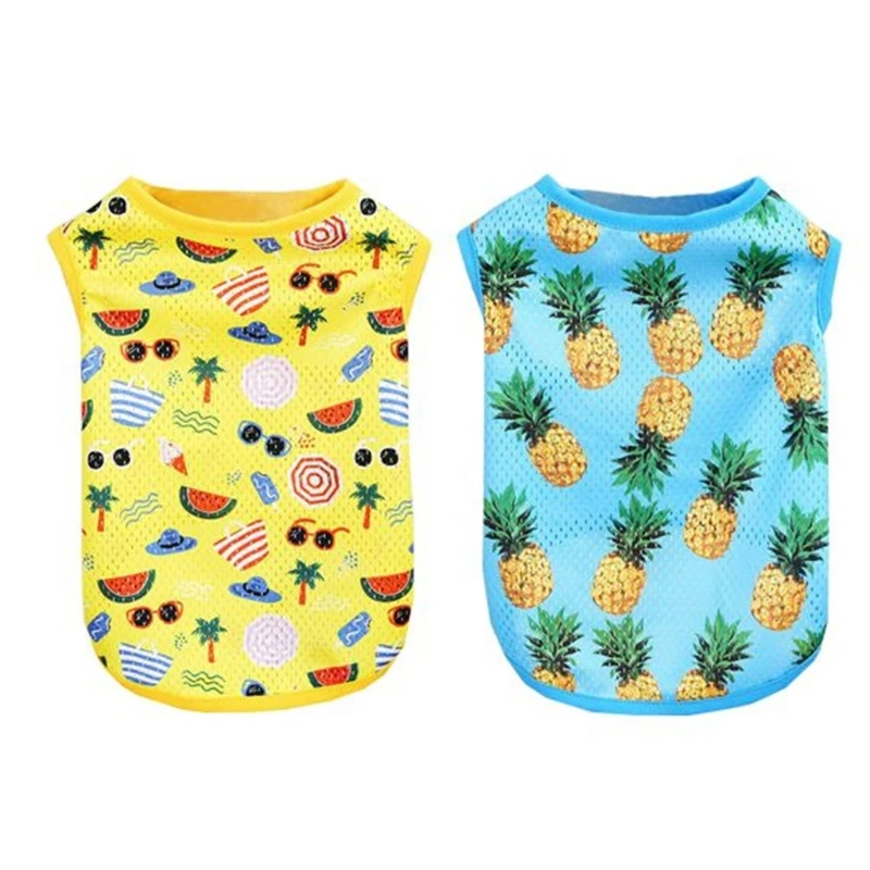 

Summer Cat Dogs Cooling Vest with Cartoon Print Dogs Outdoor Cooling Vest Pet Summer Breathable Mesh Pet Clothes