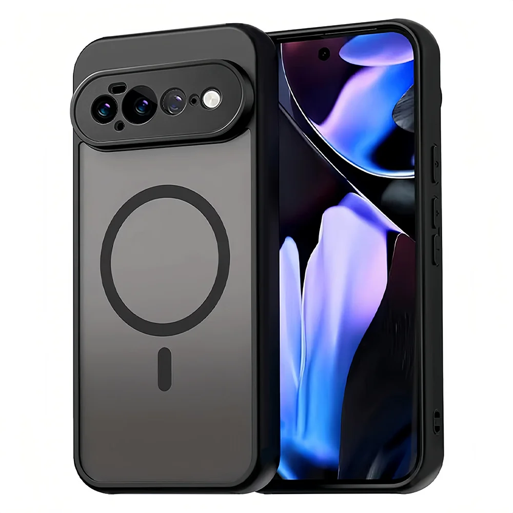 Sleek Clear & Matte Magnetic Shockproof Case with Magsafe Wireless Charging Compatibility