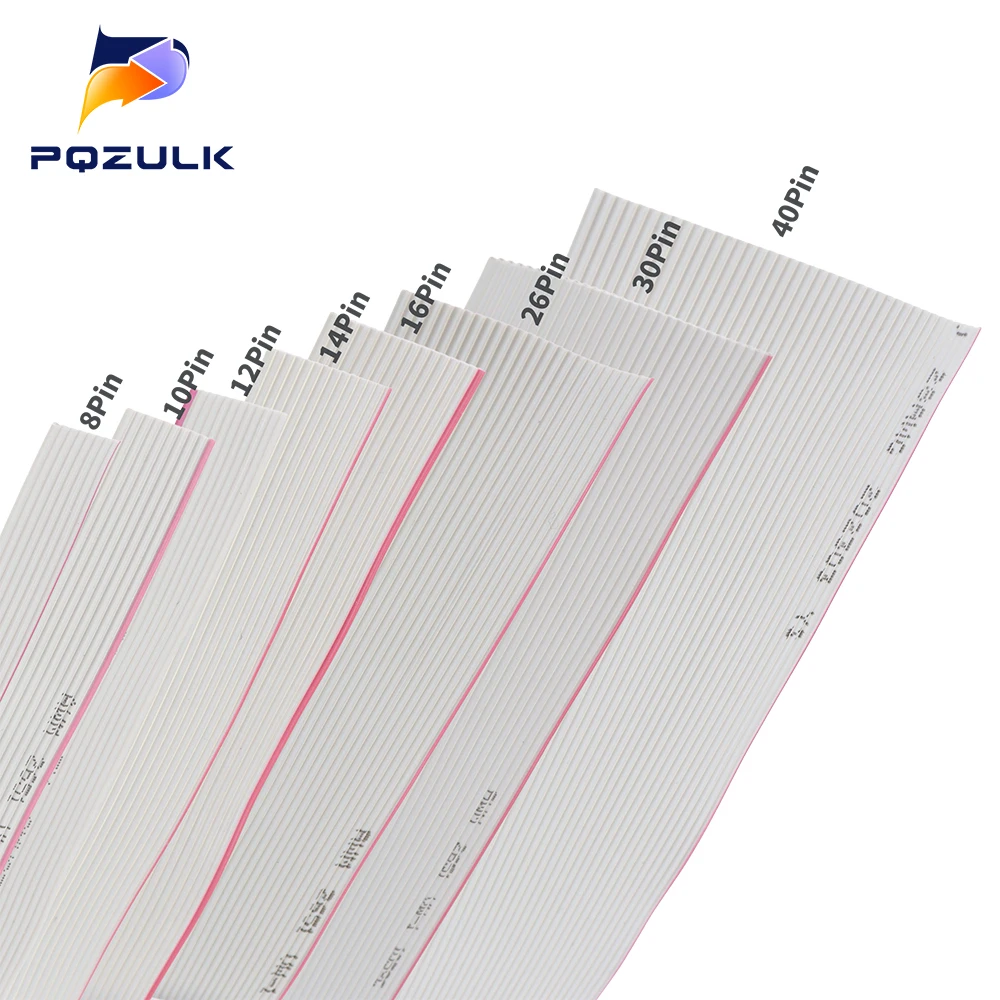 Durable Grey Flat Ribbon Cable - Versatile Lengths, High-Voltage Tolerance, Multi-Pin Configuration