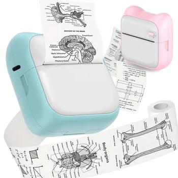 Mini Printer, Portable Thermal Printer Efficiently and Quickly, Inkless Pocket Photo Printer for Study Notes, Pictures, DIY 1