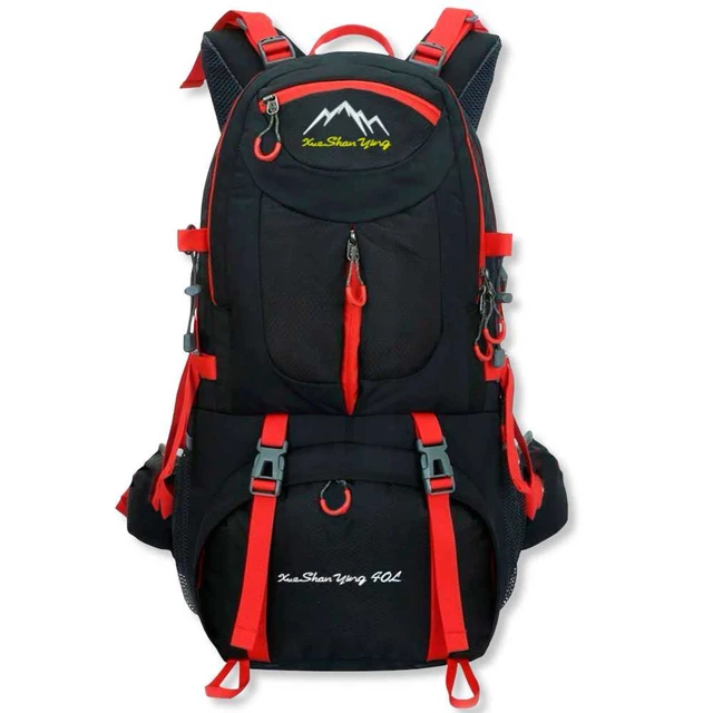 Mochila 40 Negra GF80761 Bolsillos de Senderismo Acampada Montaña para Hombres Mujeres _ - AliExpress