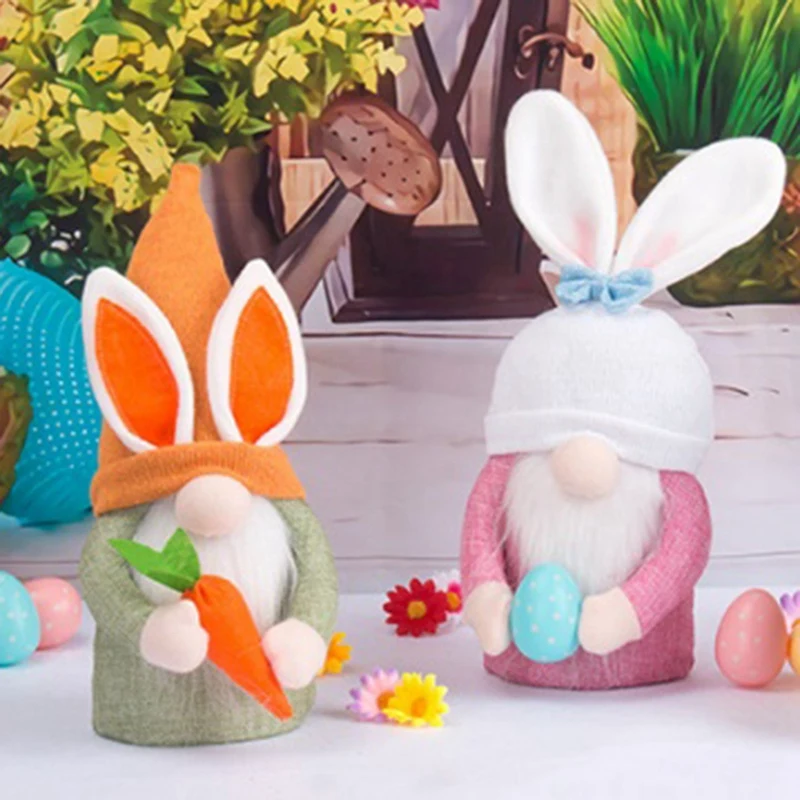 

2 шт., кукла-Гномы из полиэстера, пасхальные украшения для дома, пасхальные гномы