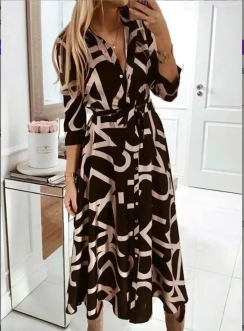 

Dresses for Women 2023 Long Sleeve Prom Elegantes Spring Autumn Party Evening Dress Fashion Print Clothing Vestidos