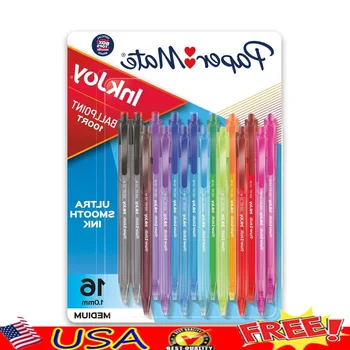 InkJoy Ballpoint Pens Set Retractable 1.0mm Assorted Colors Smooth Writing 16 Count Multipack Classroom Office Student Supplies