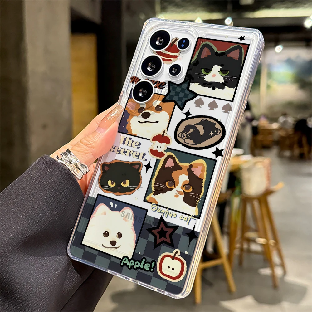 Cat and Dog Collage Cute Clear Phone Case