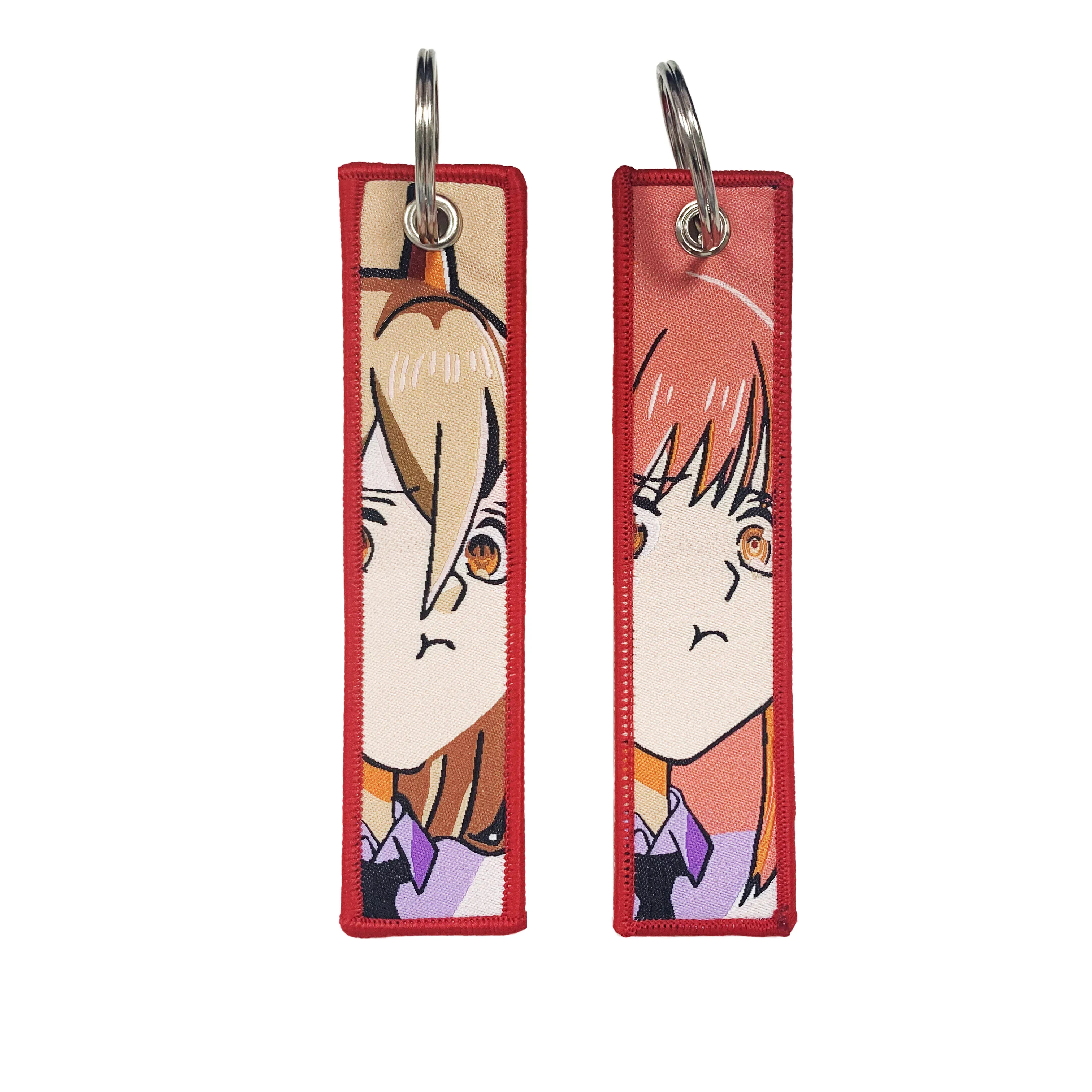 Gestickte Tag-Schlüssel, Auto-Schlüsselanhänger für Motorräder, Herren, Schlüsselanhänger, japanischer Anime, Damen, Herren, neuartiger Modeschmuck, Accessoires, Geschenke – Detail 6