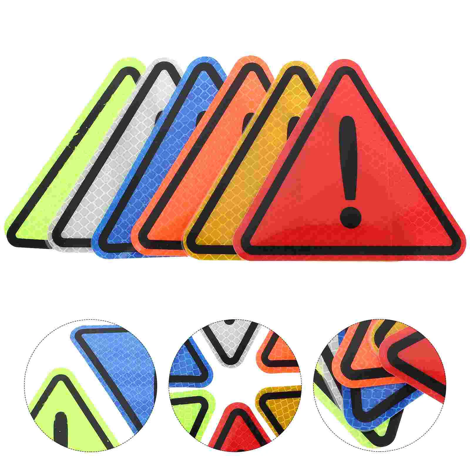 

1 Set Triangular Car Danger Reflective Signs Danger Labels Car Danger Stickers