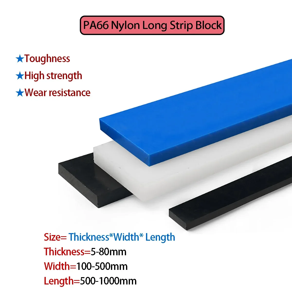 Hochverschleißfester Nylon 66 Streifen Langer Stangenstab Präzisionszuschnitt-Service – Detail 1