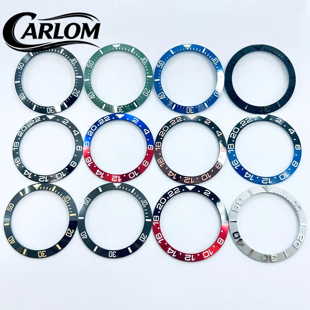 Black, Blue, Green Ceramic Aluminum Sloping Bezel Insert
