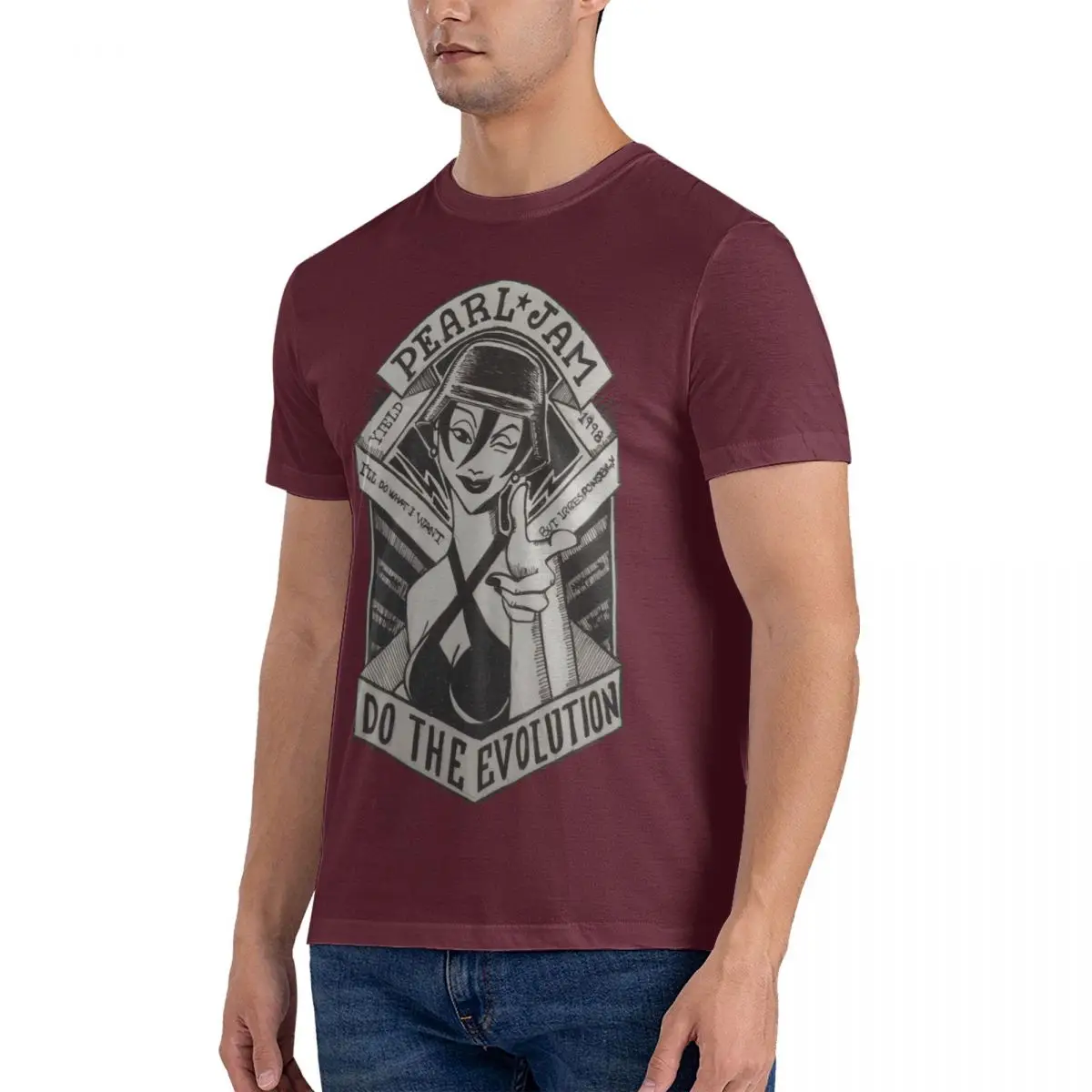 Pearls Jam Do The Evolution Oversize T-shirts Man Vintage