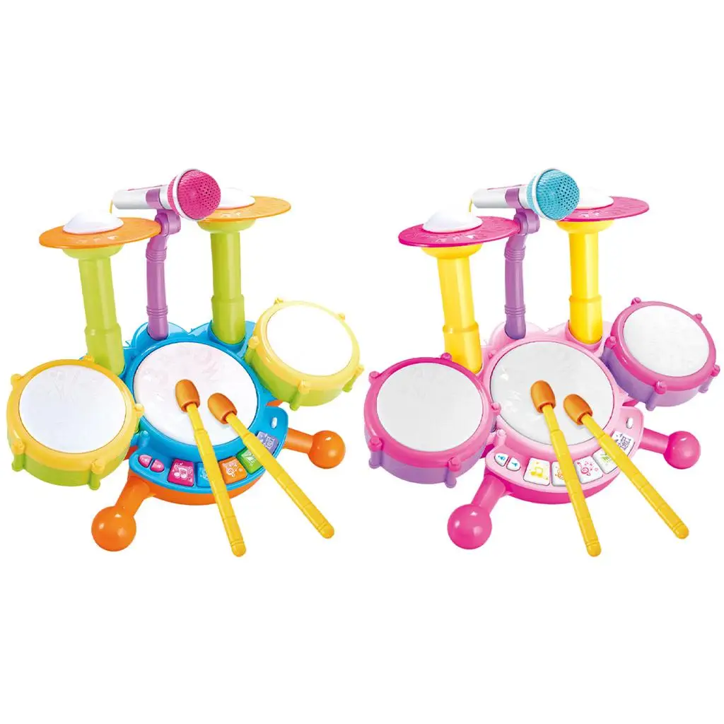 Kids Drum Set with Sing-along Microphone Toddlers Toys Great Gift For Baby