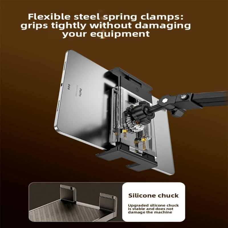 Adjustable Height Tablet Stand Screen Portable Monitor Desk Mount Aluminum Long Rotating Arm for iPad