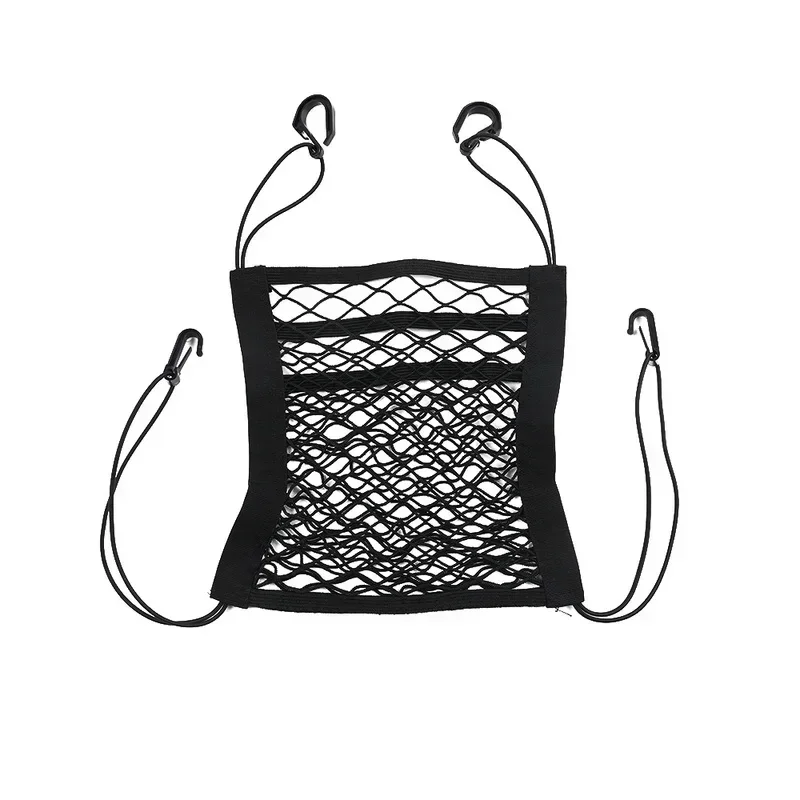 Car Storage Net Bag Between Seats Car Divider Pet Barrier Stretchable Elastic Mesh Bag Organizer Auto Accessories