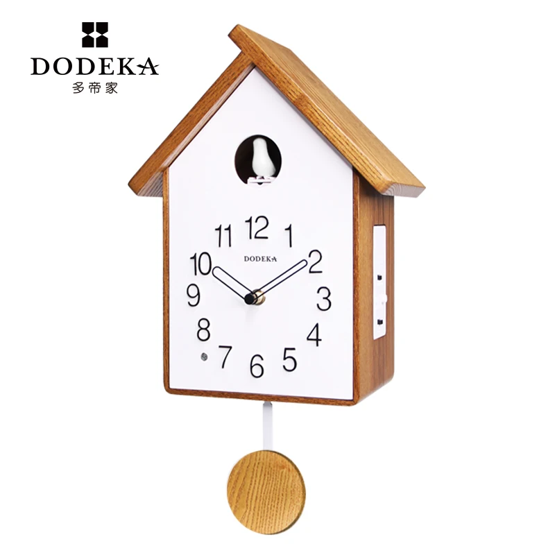 Cuckoo Birdhouse Wood Music Pendulum Wall Clock Color:Style 7;Sheet Size:34.8X19.4CM