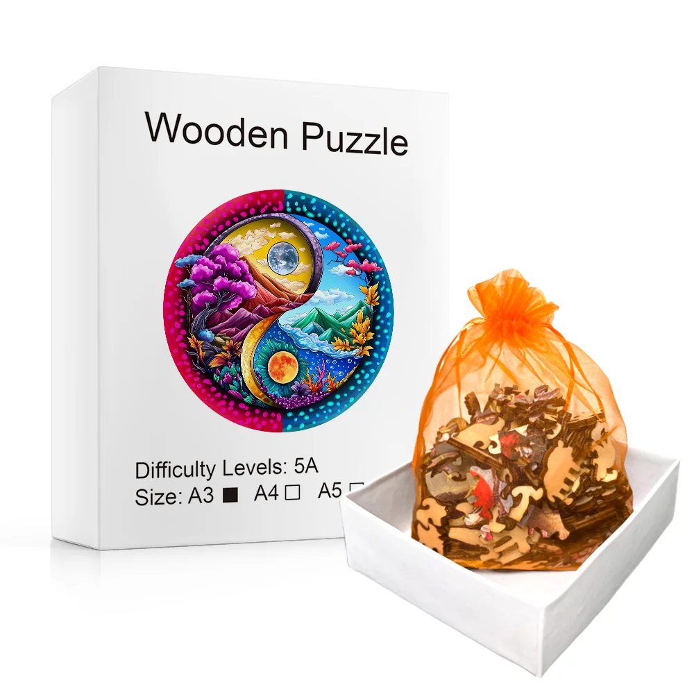 

Starry Night God Tree Wooden Jigsaw Puzzle, Alien Puzzle Adult Decompression, Circular Puzzle Unique Irregular Animal Shape Wood