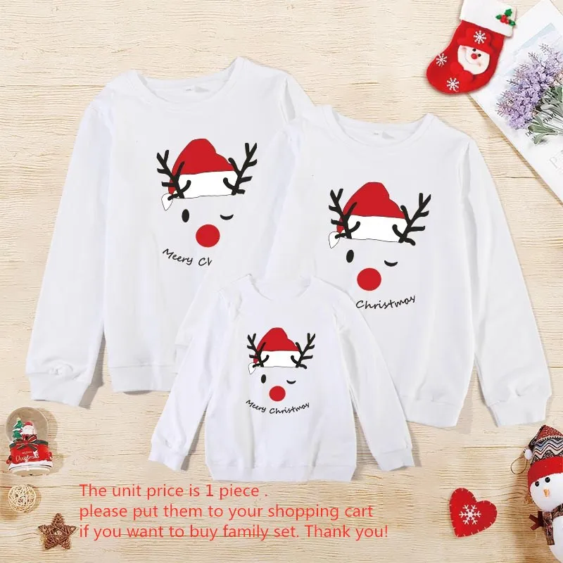 Jerseys Navideños Familiares - Sudaderas Con Reno Para Hombre, Mujer Y Niño, Tela Suave De Algodón