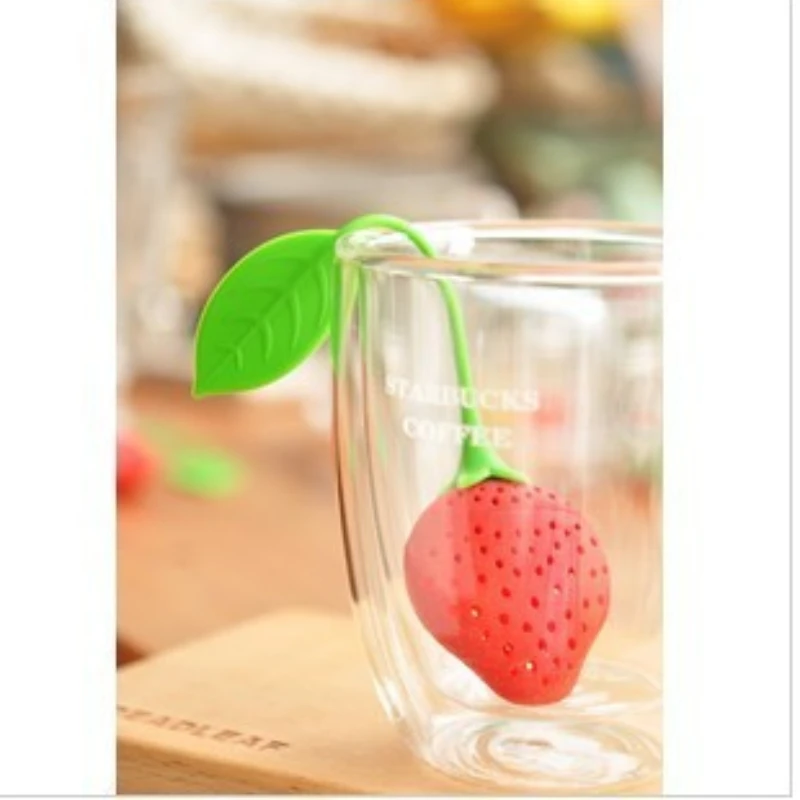 1pc Strawberry Tea Infuser Stainless Steel Tea Ball Leaf Strainer Brewing Device Herbal Spice Filter Kitchen Tools
