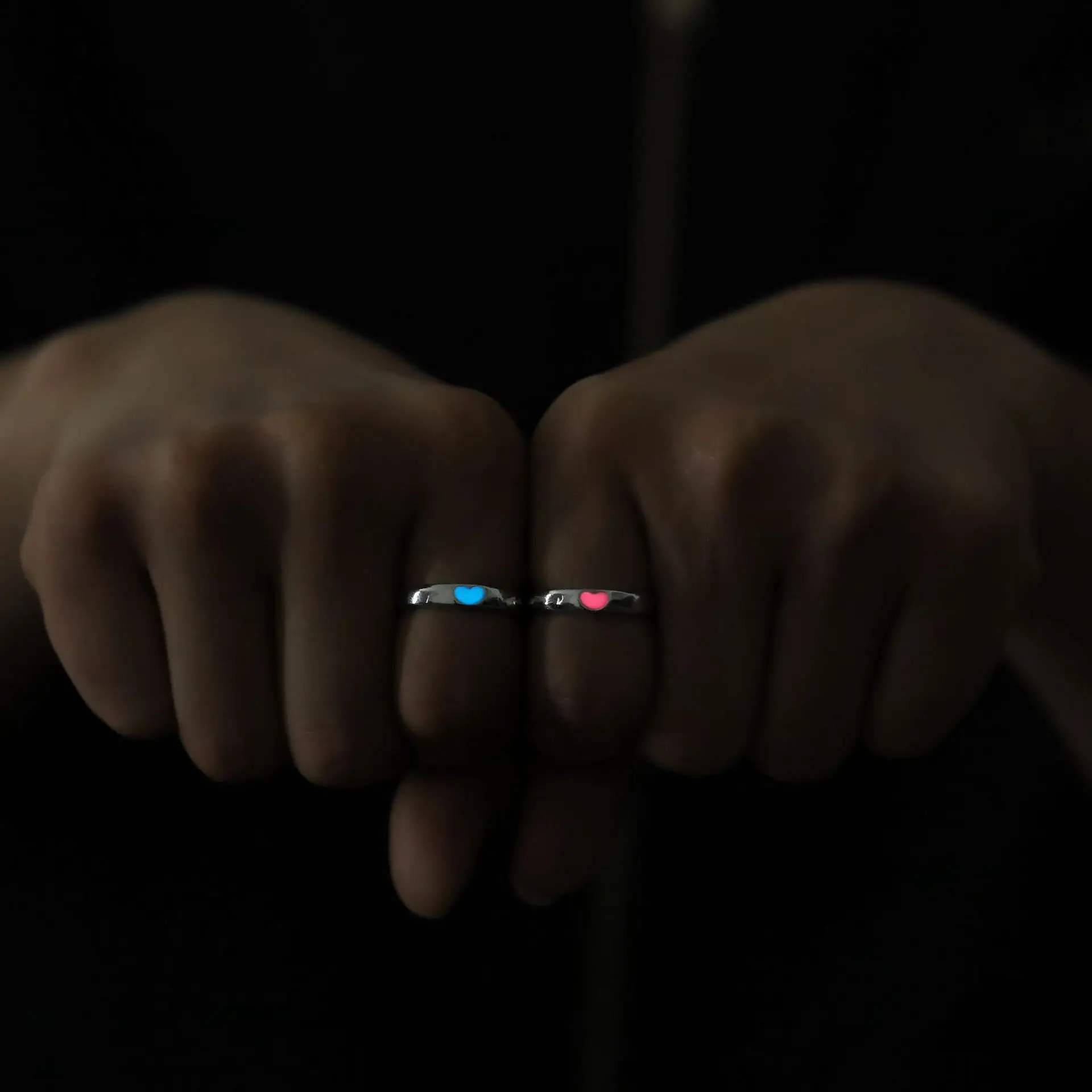 Luminous Ring For Couple Creative Love Heart Index Finger Ring Glowing In The Dark Rings Jewelry Valentine's Day Gift