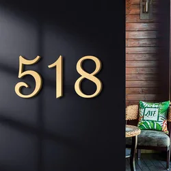 0-9 Gold Silver Color Self Adhesive Door Number Sign Sticker Retro Apartment Hotel Office Home Street Address Digit Plaque Decor