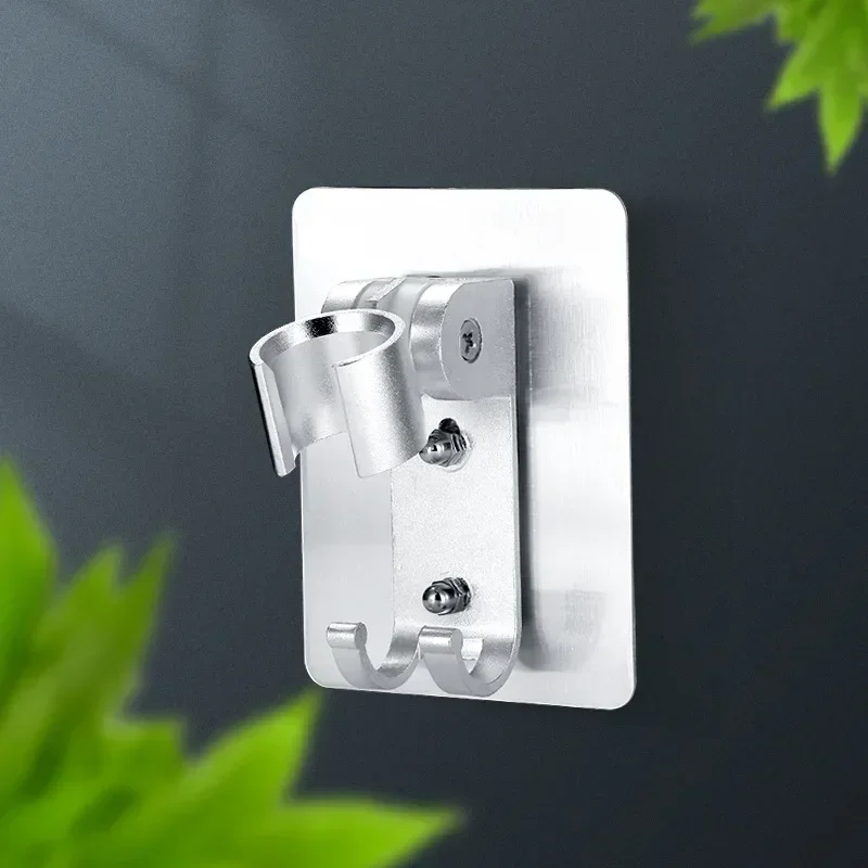 Strong Adhesive 90&deg; Aluminum Wall Gel Mounted Shower Head Holder Adjustable Bathroom Accessories Stand Bracket showerhead holder shower bracket shower holder
