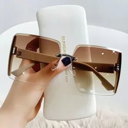 Vintage Square Frameless Gradient Sunglasses - Classic Retro Women's Fashion (As Picture)