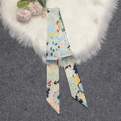 Elegant Silk Skinny Scarf for Women - Versatile Fashion Accessory for Hair, Neck, or Bag (2137 - 4)