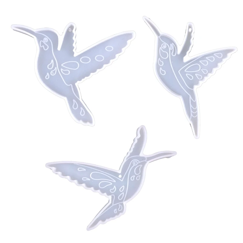 Shiny Glossy Hummingbird Ornament Silicone Epoxy Resin Mold DIY Keychain Pendant Jewelry for Valentine Gift Craft