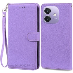 Leather Flip Wallet Phone Case - Elegant Protective Cover, Stylish Coque s Shell for OPPO A3 A3X (4G 5G) (Light Purple - Strap)