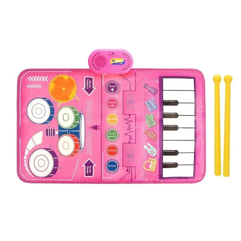 

Children's Music Mat Kid's Touch Playmat Toys With Drum Floor Dance Toys With Lighting Effect For Over 3 Years Old Boys And