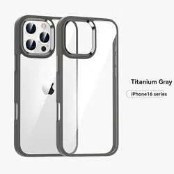 Luxury Transparent Phone Case with Metal Buttons - Desert Titanium Gold Cover - iPhone 12 Pro (Natural Titanium)