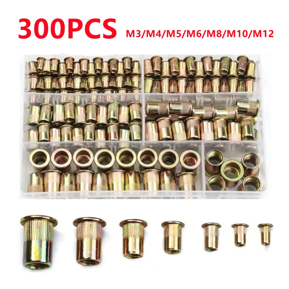 YOSOO Rivet Nut 90 pièces en aluminium Rivet écrou à tête plate filetée