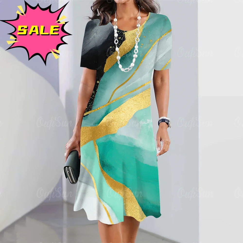 

Vestido Vintage De Manga Corta Con Estampado Texturizado Para Mujer, Top Suelto De Moda Vestido Corto De Verano 2023 Y2k Casual