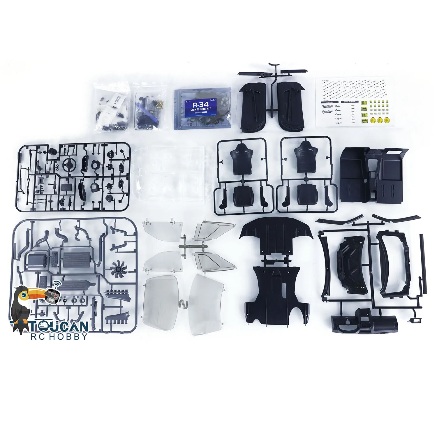In Stock RC Racing Car Capo R34 1/8 Scale High Speed Drift Car Unpainted KIT Remote Control Vehicle Model 2-speed Toys TH22097 6