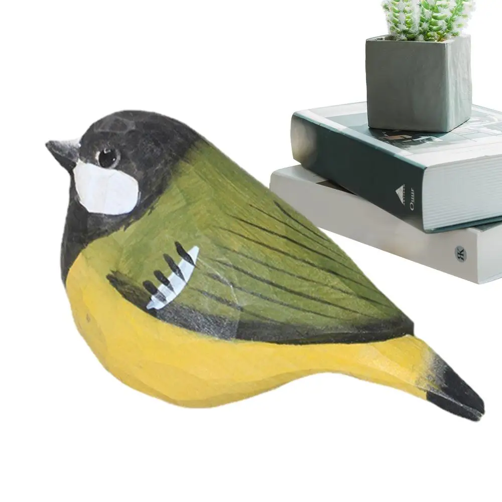 Description Picture 2 of itemWooden Bird Ornaments Miniature Garden Decoration Sparrow Bird Statues Realistic Outdoor Statues Garden Sculptures & Figurines