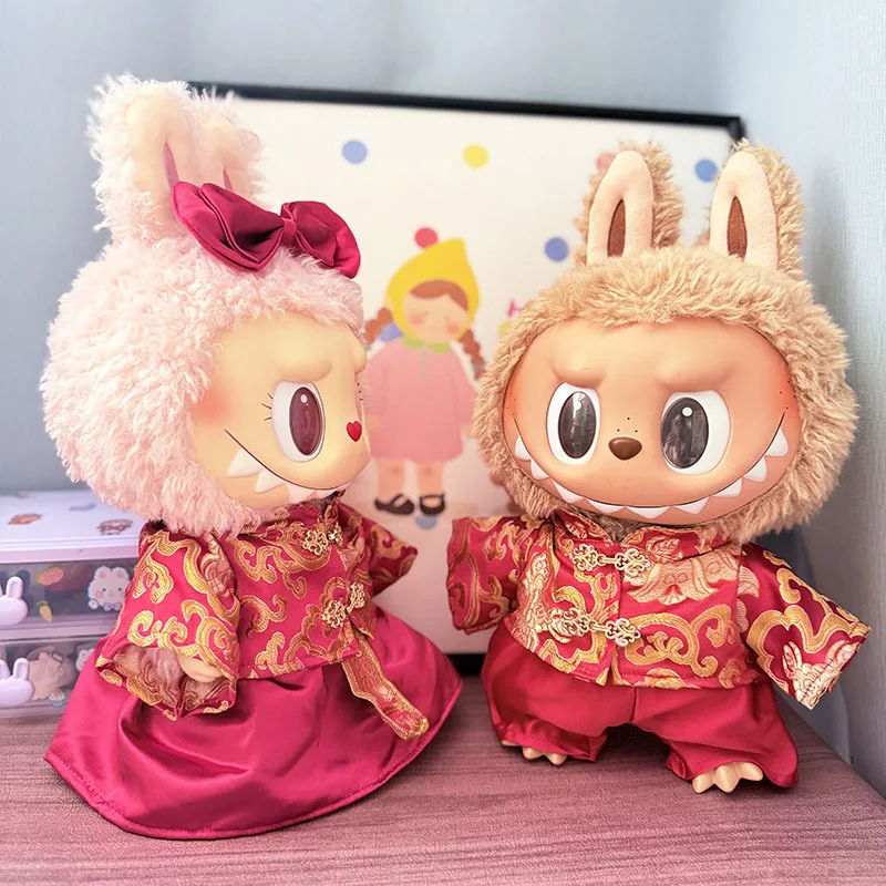 New 38cm Labubu Doll Clothes China Costume Labubu Doll