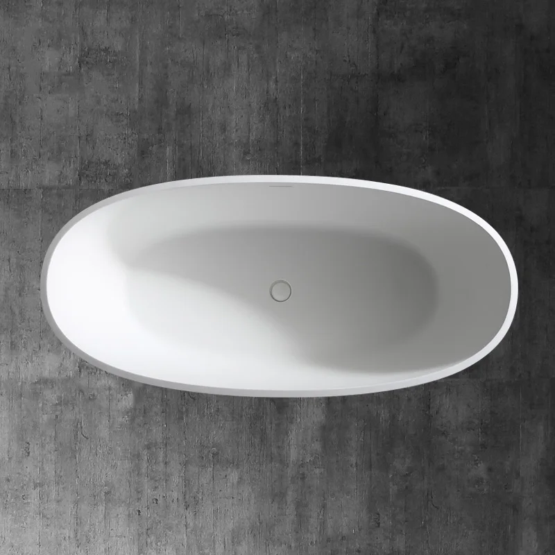 

Thick edge artificial stone bathtub household small independent thin edge oval double deep bath tub