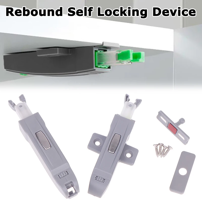 1 Pack Rebound Self Locking Device,Push To Open Cabinet Catches,Adjustable Kitchen Buckel Locks,Cabinet Hidden Push Latches