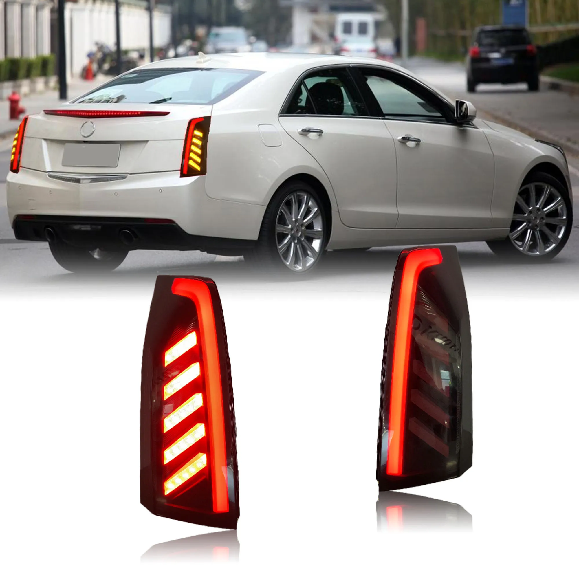 High Quality for Cadillac ATS 2014-2017 Car LED Tail Light With Start up Animation Red Back Rear Lamp Assembly