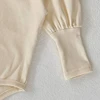 Autumn New Baby Clothing for Girls Fashion Versatile Doll Neck Bubble Long sleeved Sweetheart Solid Color Crawling jumpsuit 6